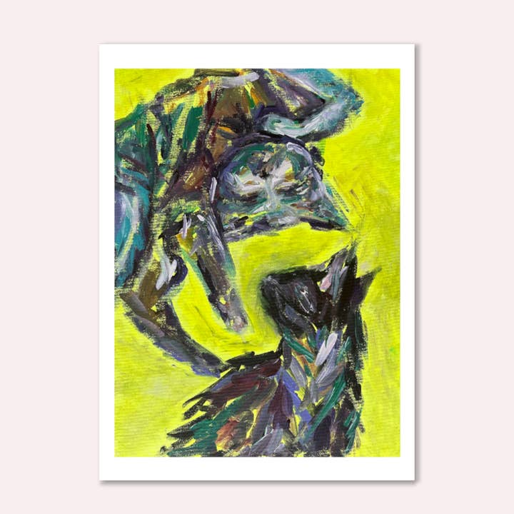 Playful Cat Greeting Card #1 for wholesale by Crystal Wreden Art