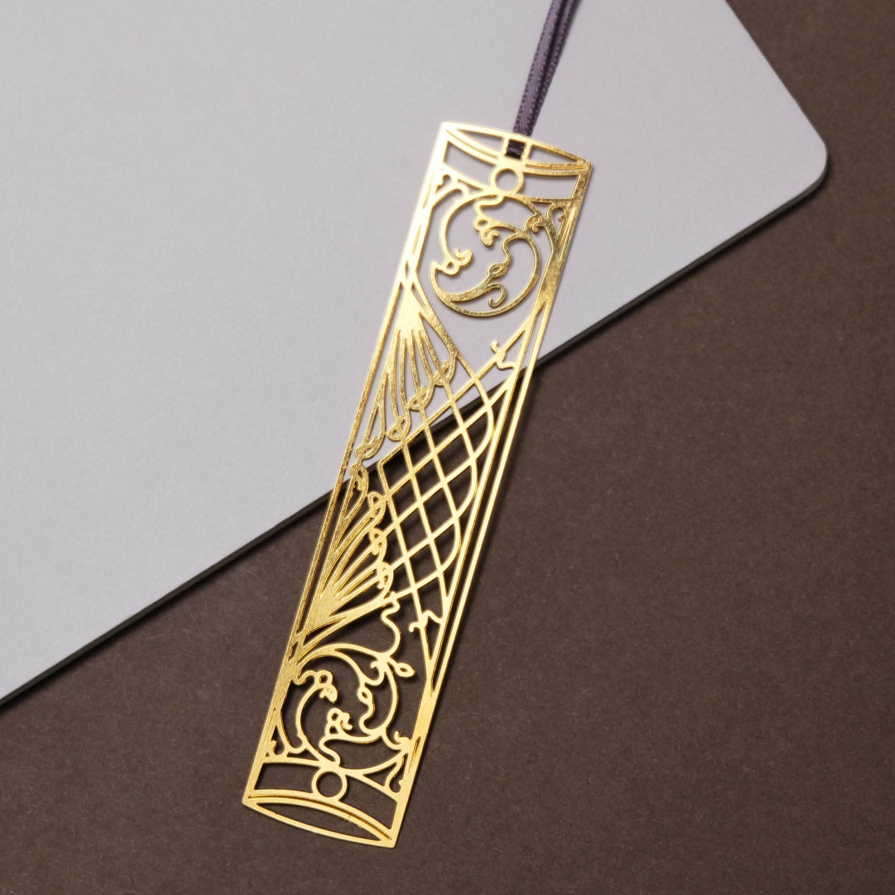 tout simplement - Wholesale Bookmark - metal bookmark with ribbon - art nouveau “arabesque”1