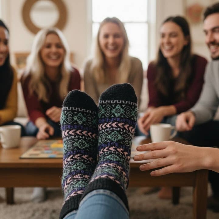 Lanart Alpaca - Vente Chaussettes – unisexe - Chaussettes unisexes en alpaga bébé Frida Blue1