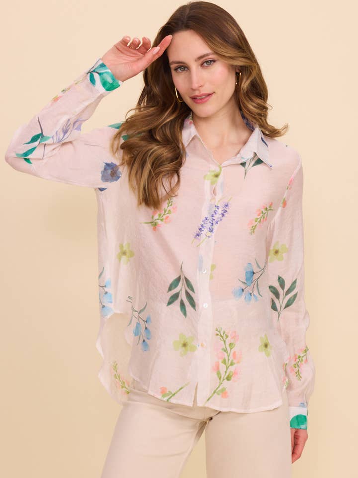 Long-sleeve printed shirt for wholesale by KY CREATION PARIS