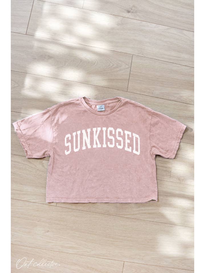 OAT COLLECTIVE - Wholesale Screen Printed T-Shirt - Women's - SUNKISSED Cropped Mineral Graphic Top