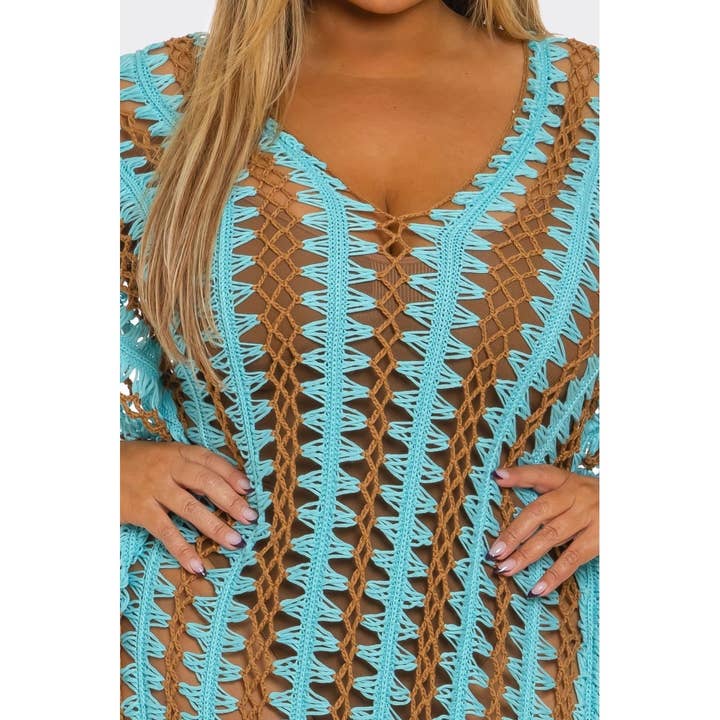 COMBINAZIONE DI MENTA ABITO ALL'UNCINETTO PLUS COASTAL BREEZE in vendita all'ingrosso su Faire3