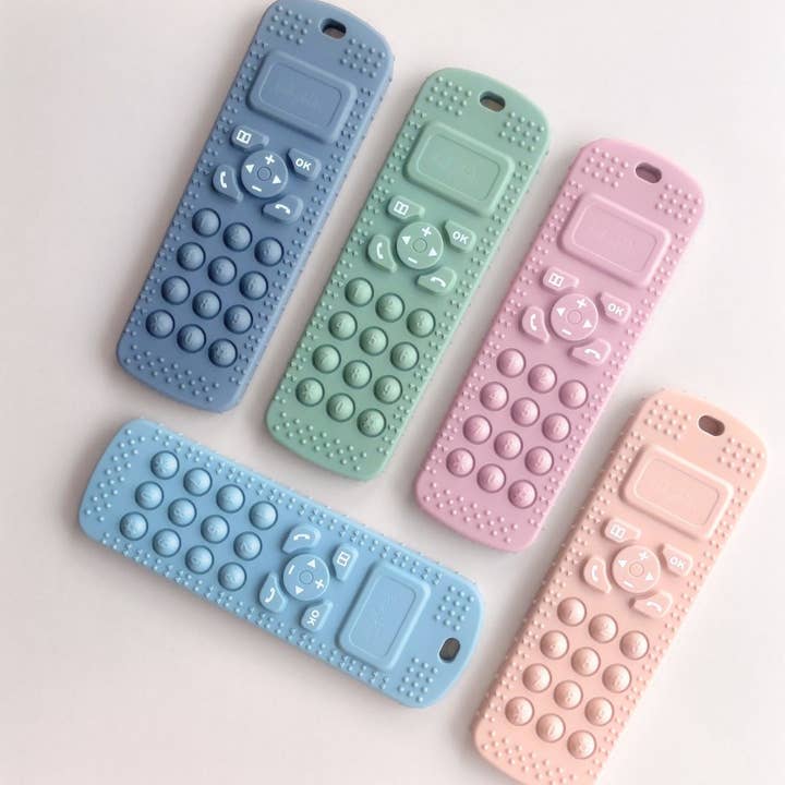 Arctic Blue Sensory Popper Teether Phone for wholesale on Faire1