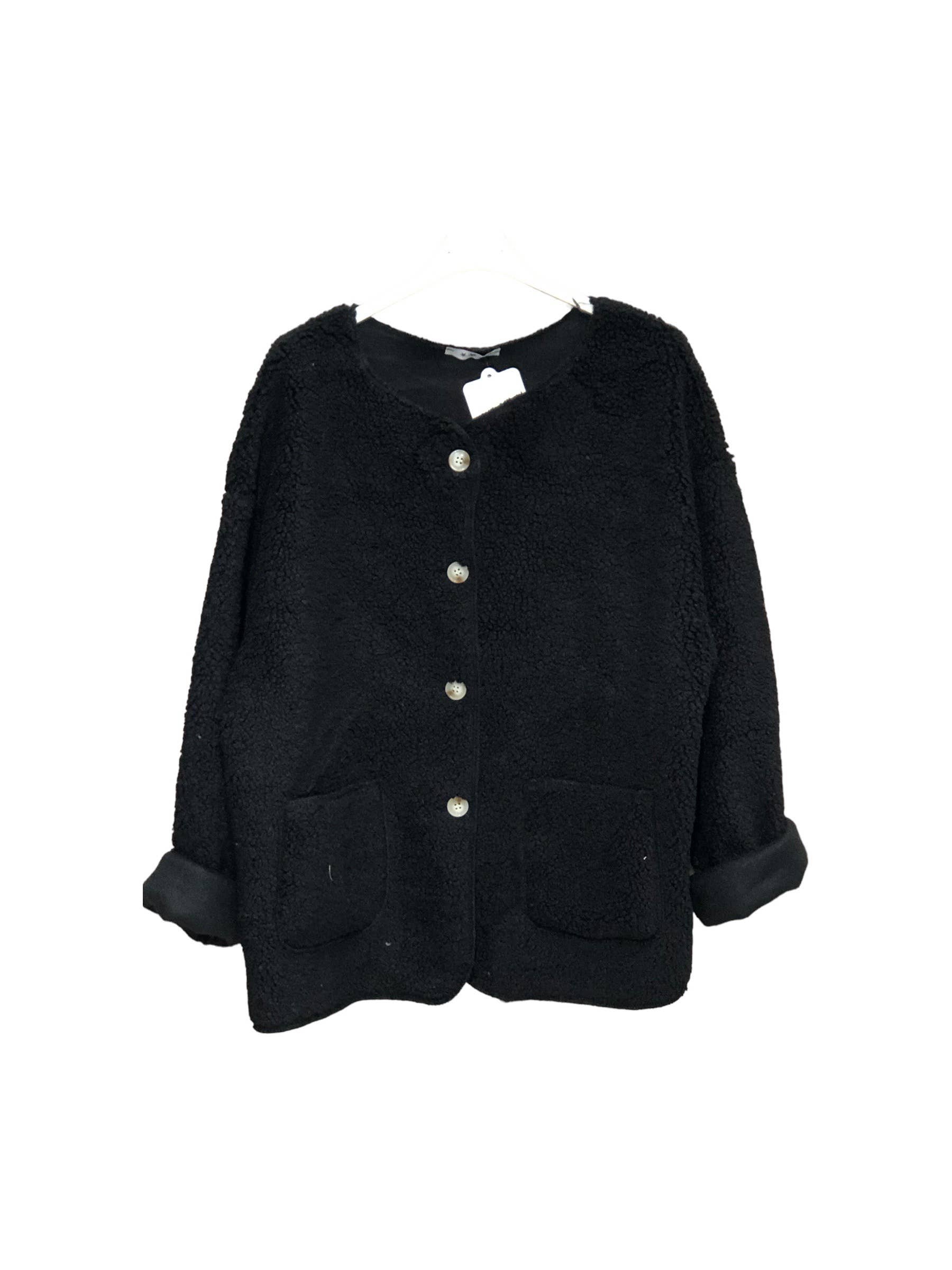 Moonsun - Wholesale Outerwear Vest - Women's - Long-sleeve buttoned shearling jacket0