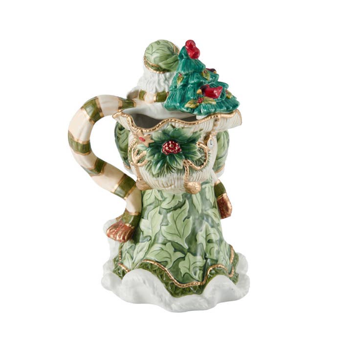 Fitz & Floyd Holiday Hme Green Santa Pitcher Gift Box Pkg for wholesale on Faire