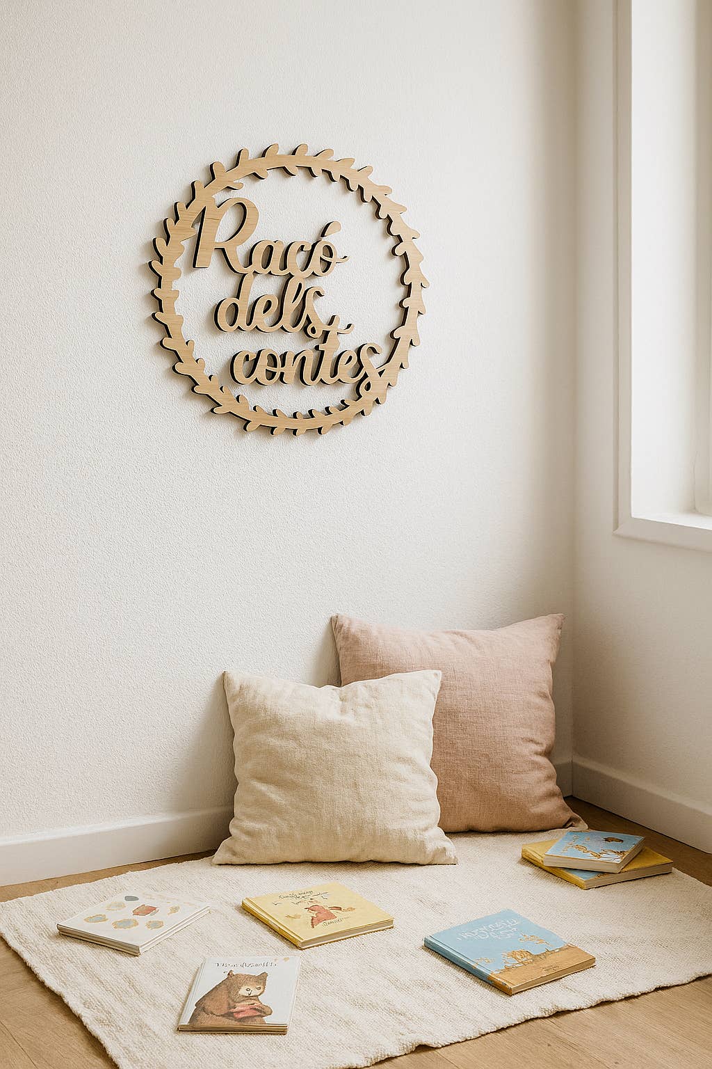 Fustik - Wholesale Wall Accent - Wooden sign "Racó dels contes"