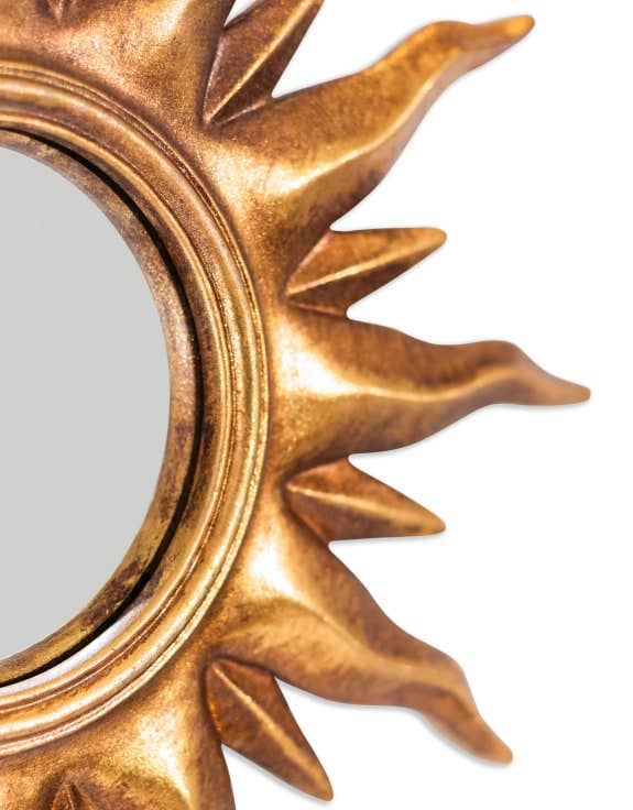 McGowan & Rutherford Ltd - Wholesale Wall Mirror - Antique Gold Sunburst Framed Small Convex Mirror1
