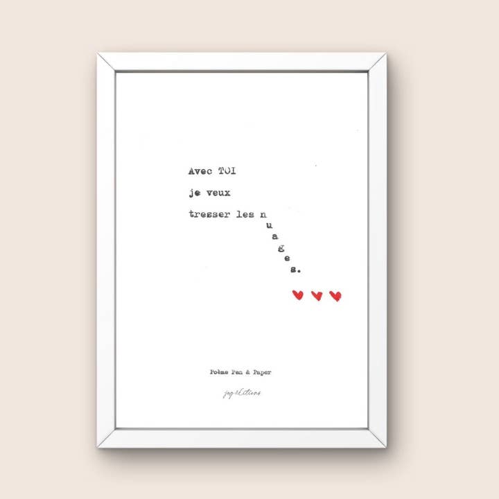 Affiche - Poeme, Pen and Paper - Tresser les nuages pour la vente par JOG | Maison d’éditions