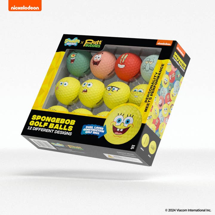 Spongebob Squarepants Golf Balls - 12 Pack for wholesale by PuttBuddies