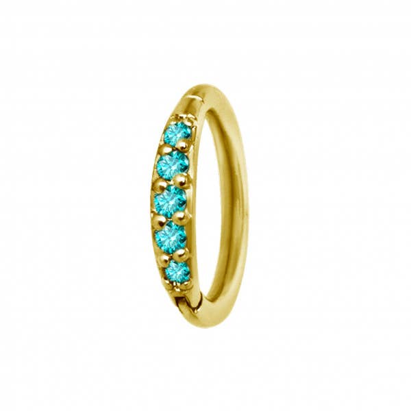 Bodywings – Engroshandel Ring med sten – Kirurgisk stål klap ring med cubic zirconia