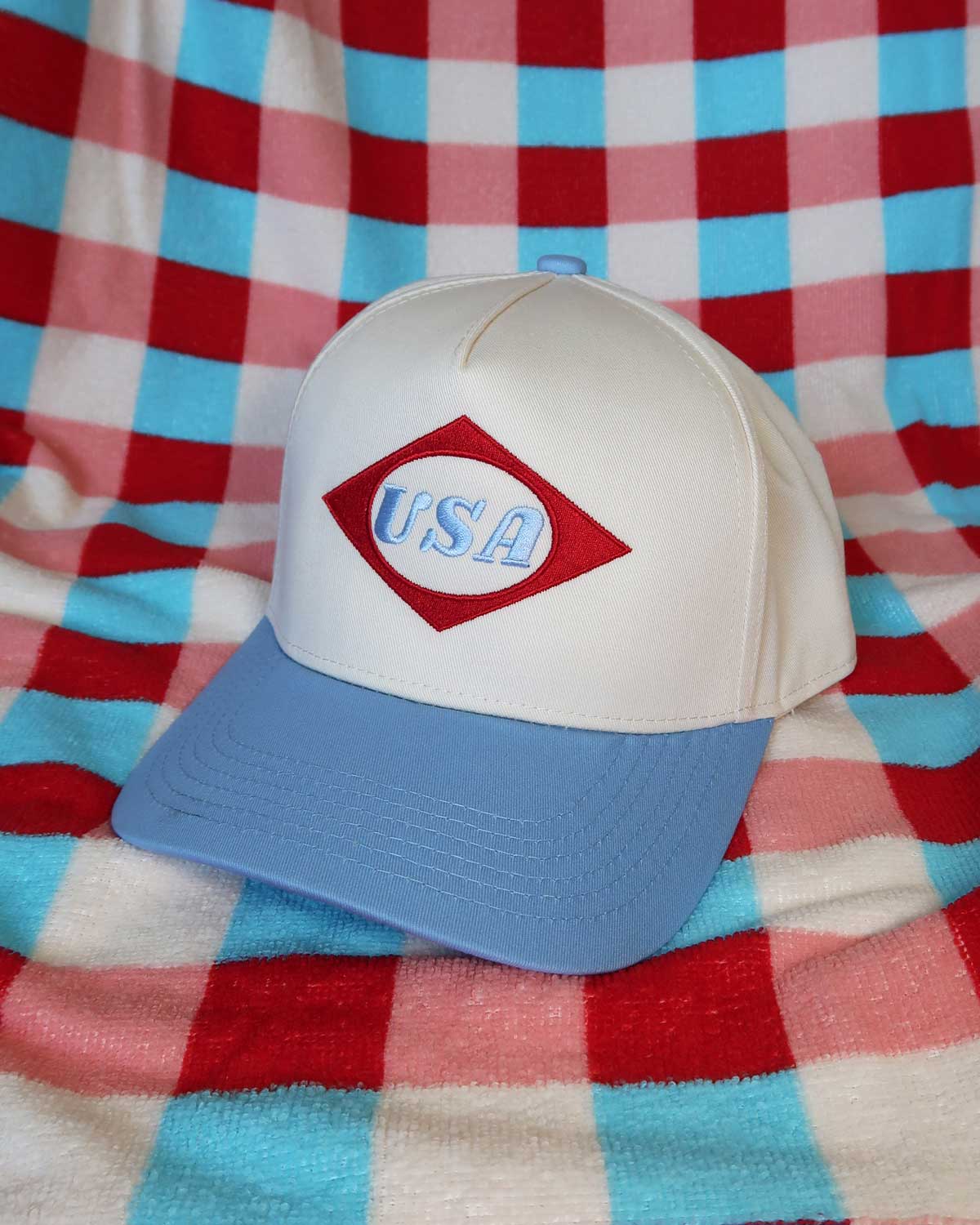 Sundrop - Wholesale Hat Accessory - Women's - USA Diamond Patch Embroidered Hat - July 4th Patriotic4