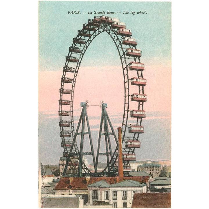 Found Image Press – Engroshandel Kunsttryk – Kunsttryk WT-10 Pariserhjul, Paris, Frankrig