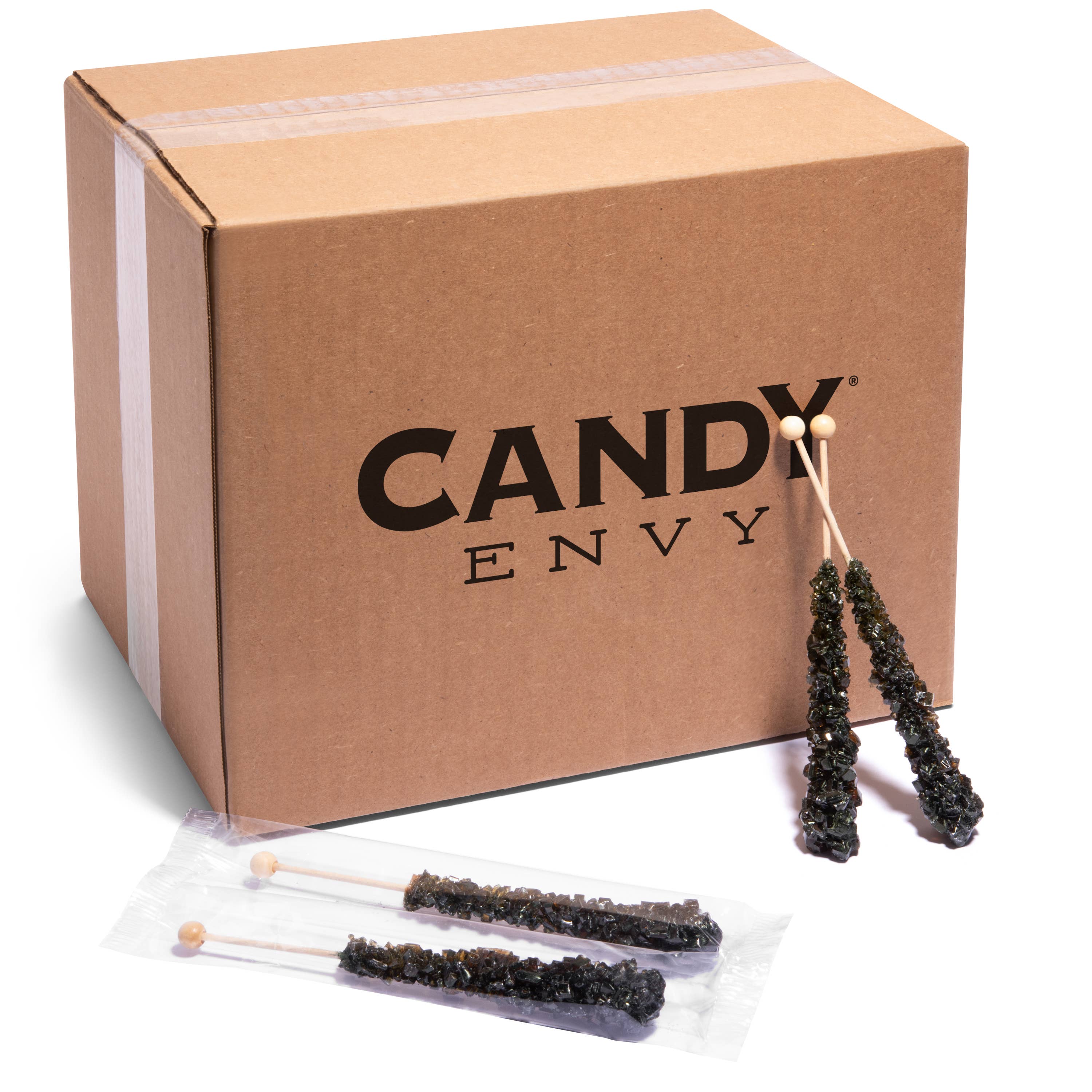 Candy Envy - Wholesale Hard Candy - Black Rock Candy Sugar Sticks - Black Cherry Flavor12