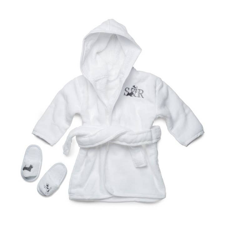Baby bathrobe & slipper set por atacado de Scottie & Russell