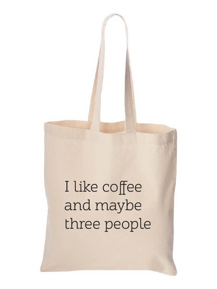 Eu gosto de café e talvez três pessoas lona tote por atacado de Mixed Ethically