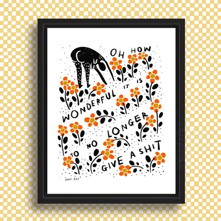 TO NOT GIVE A SHIT Art Print for wholesale by RANI BAN CO