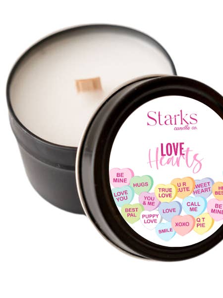 Valentine’s Day candle tin for wholesale by Starks candle co.