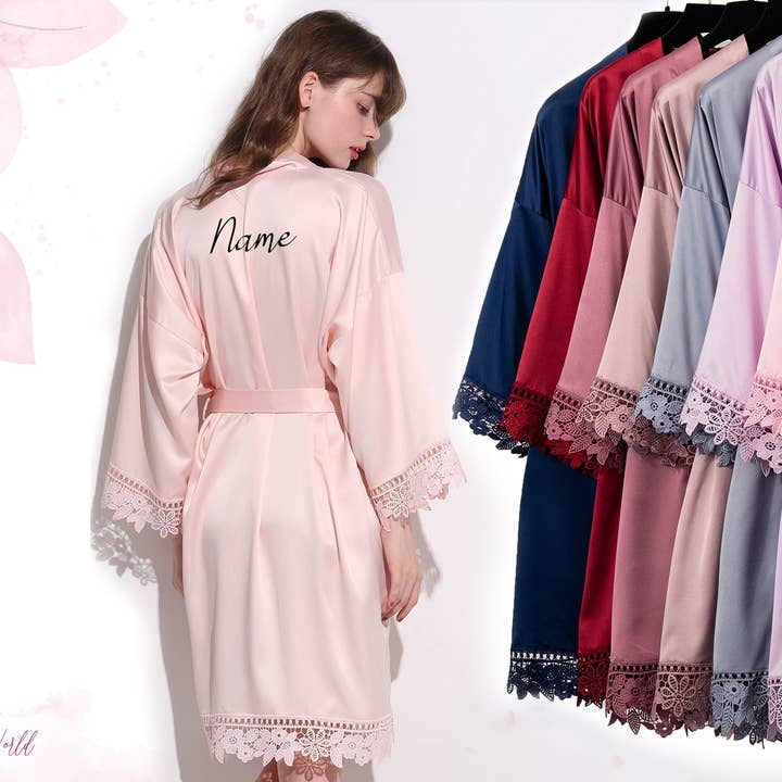 The Blissful - Vendita all'ingrosso Vestaglia - Donna - Abiti da damigella Abito in pizzo da damigella in cotone personalizzato