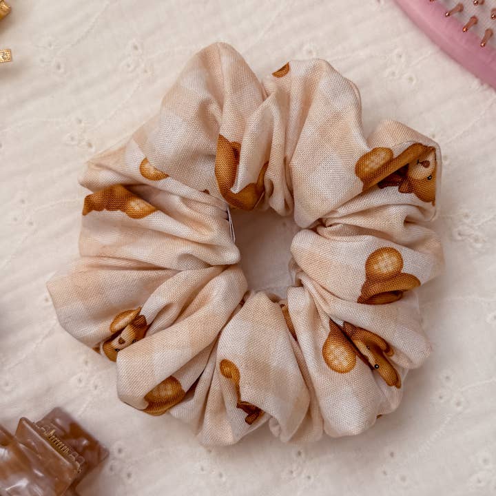 Chouchou en coton Ours en peluche pour la vente par Wild Rose Accessories