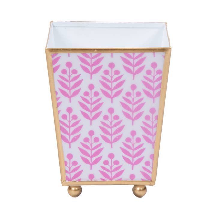 Cache-pot carré émaillé Lottie - Rose pour la vente par Jaye's Studio