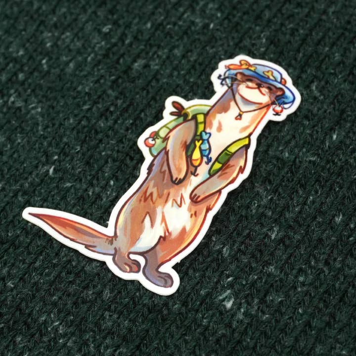 JelArts - Wholesale Sticker - Otter Fisherman - Sticker1