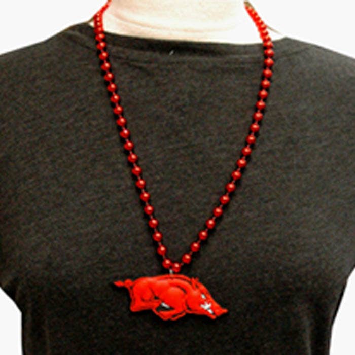 Jenkins Enterprises - Wholesale Pendant/Charm Necklace - Arkansas Razorbacks Jewelry Necklace Beaded0