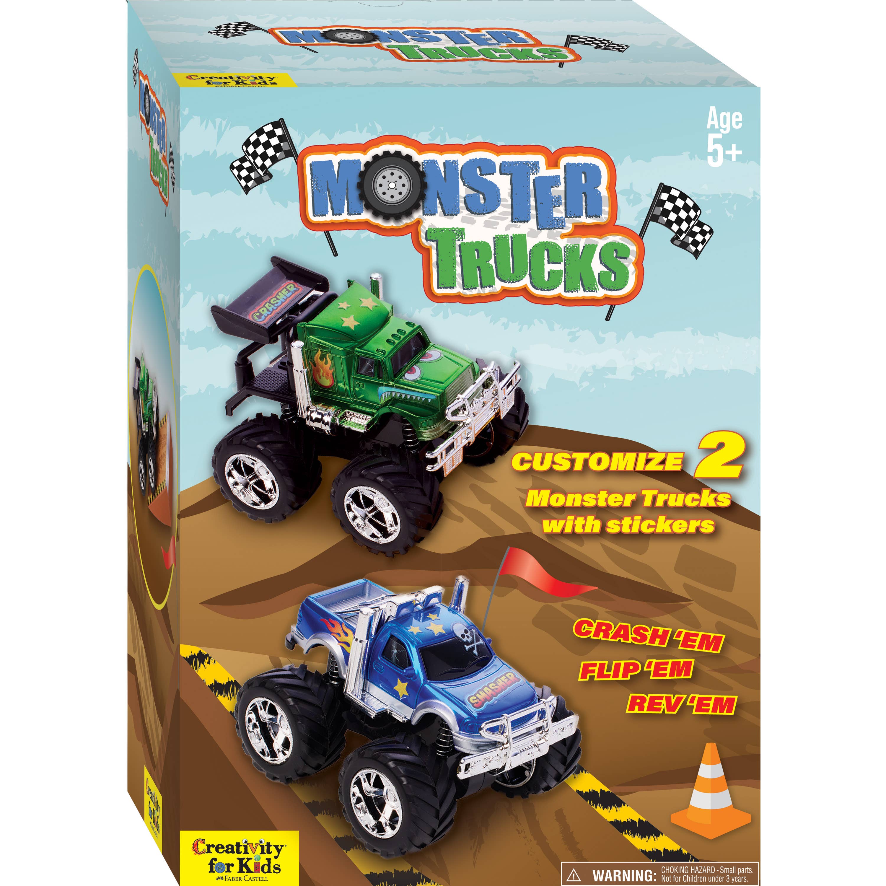Faber-Castell / Creativity for Kids - Vente Voiture/camion miniature – enfant - Kit de bricolage Décorez 2 Monster Trucks pour enfants1