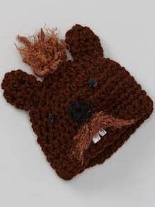 Bucky Beaver Crochet Hat for wholesale by Mad Hatter Farm