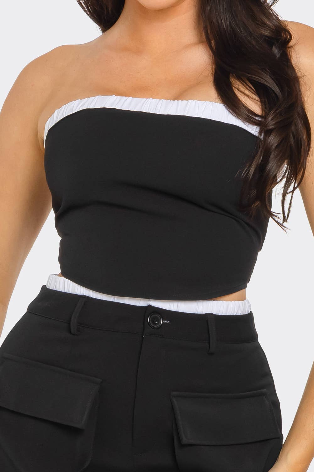 Julia by LoveJ - Wholesale Top & Skirt Set - Women's - Elastic Trim Tube Top And Mini Skirt Set 9