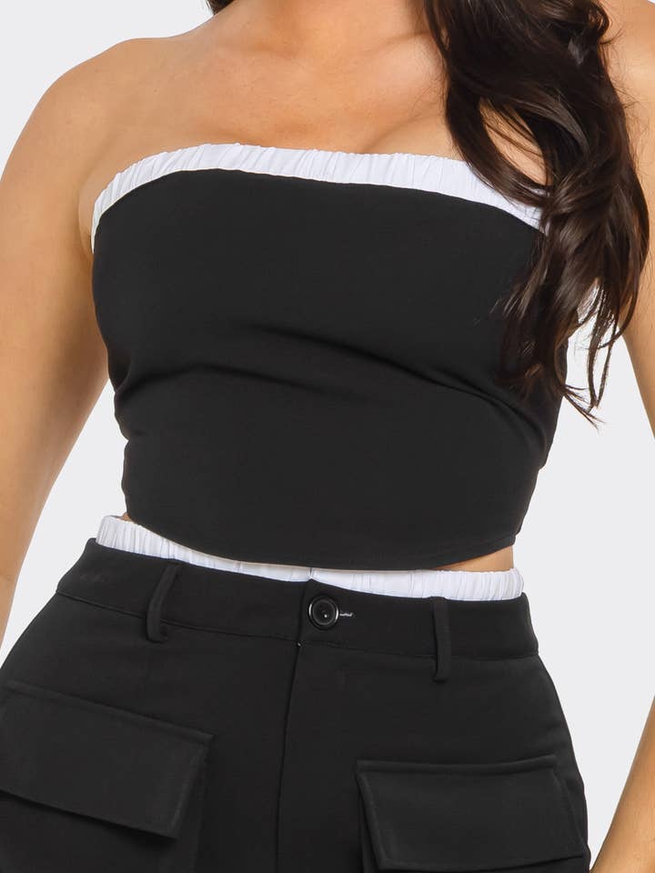 Julia by LoveJ - Wholesale Top & Skirt Set - Women's - Elastic Trim Tube Top And Mini Skirt Set 9