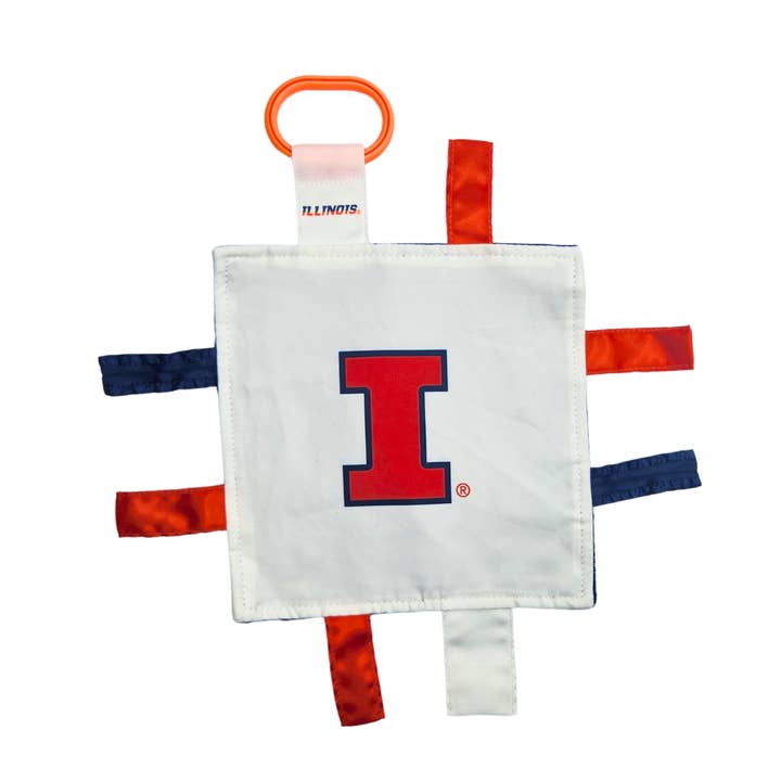 Illinois Fighting Illini Stroller Tag Toy Learning Lovey for wholesale by Baby Jack Distribution