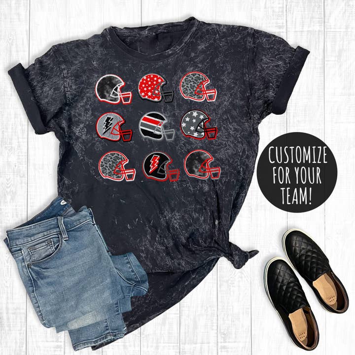 Personalisiertes Mineral Wash T-Shirt für Helme in Retro-Fußballmannschaftsfarben für den Großhandel von The Way Down South