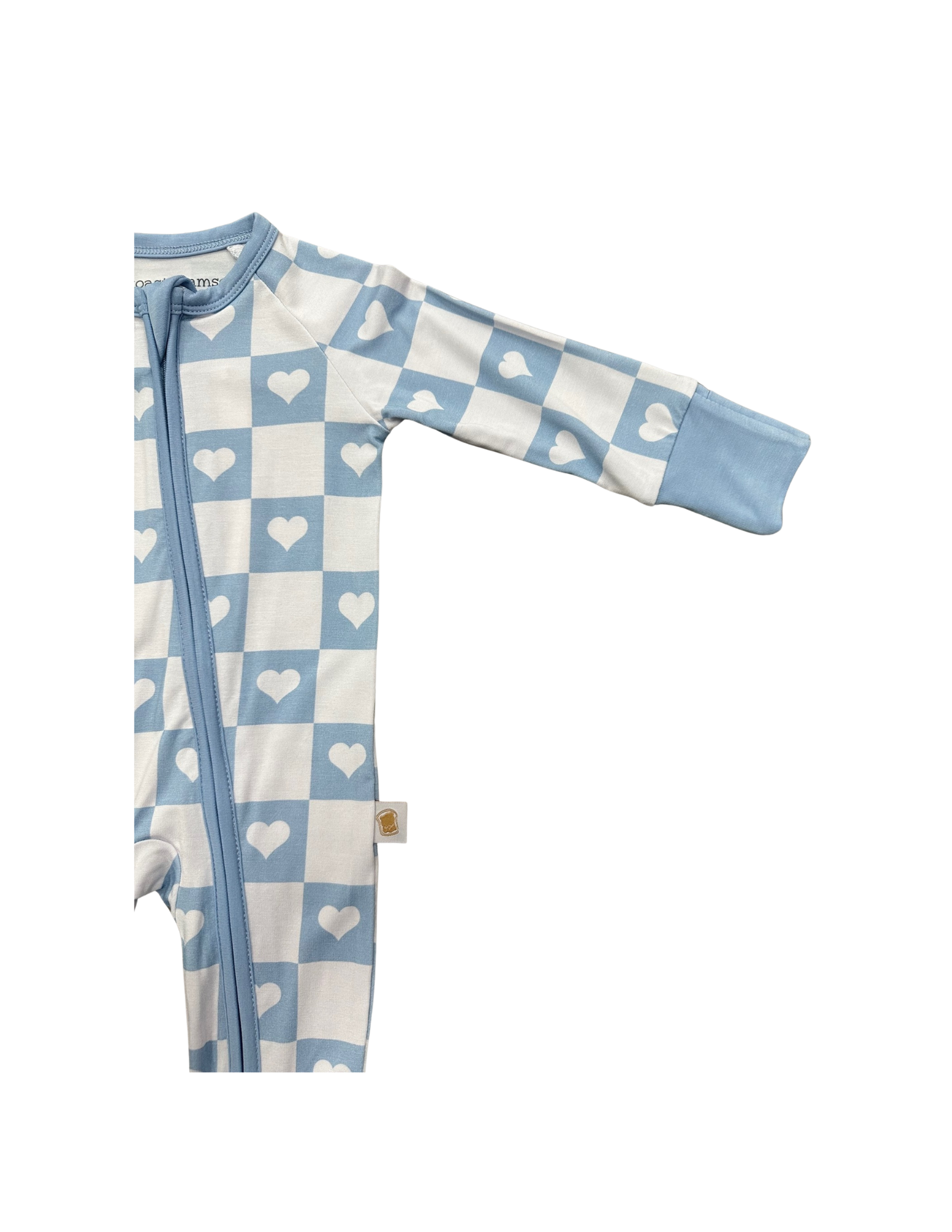 Toast + Jams - Wholesale Sleepsuit - Baby - Checkered Hearts Zip Jam2