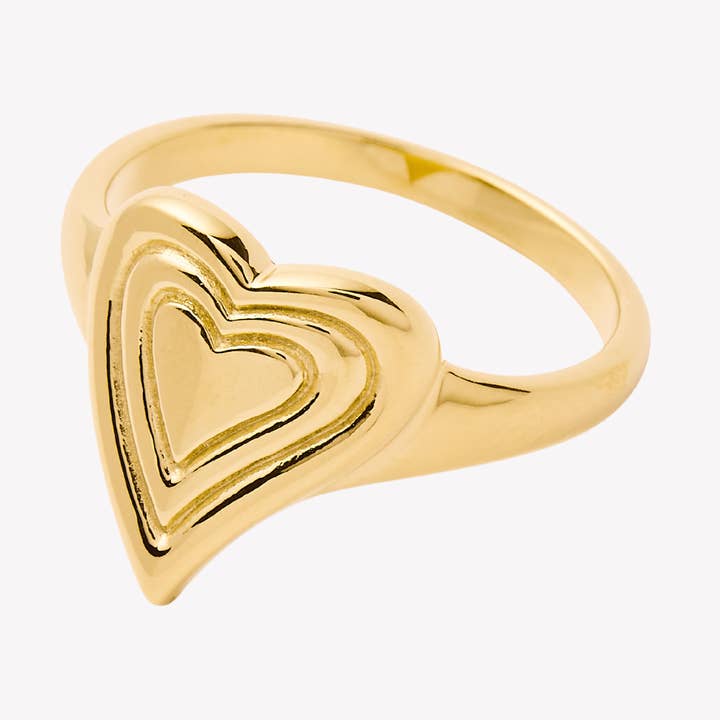 Emanate Love Signet Heart Ring for wholesale by Rizen Jewelry