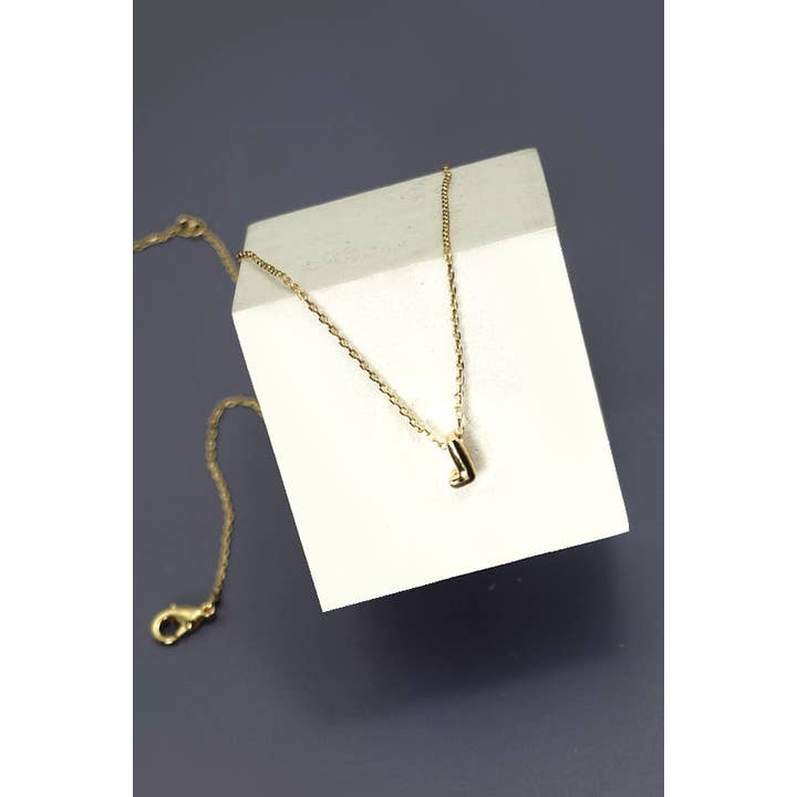 JOSSLYN by wall to wall - Wholesale Pendant/Charm Necklace - MINI PERSONALIZED INITIAL 3D BUBBLE LETTER NECKLACE | 80N324