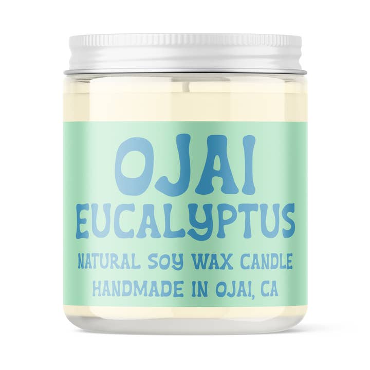 Candela di soia all'eucalipto di Ojai per la vendita all'ingrosso da parte di Ojai Essentials