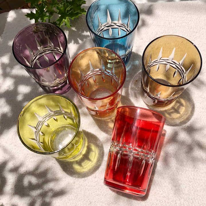 Scents and Feel - Venta al por mayor Copas de cóctel/licor - Juego de 6 vasos de té de cristal tallado