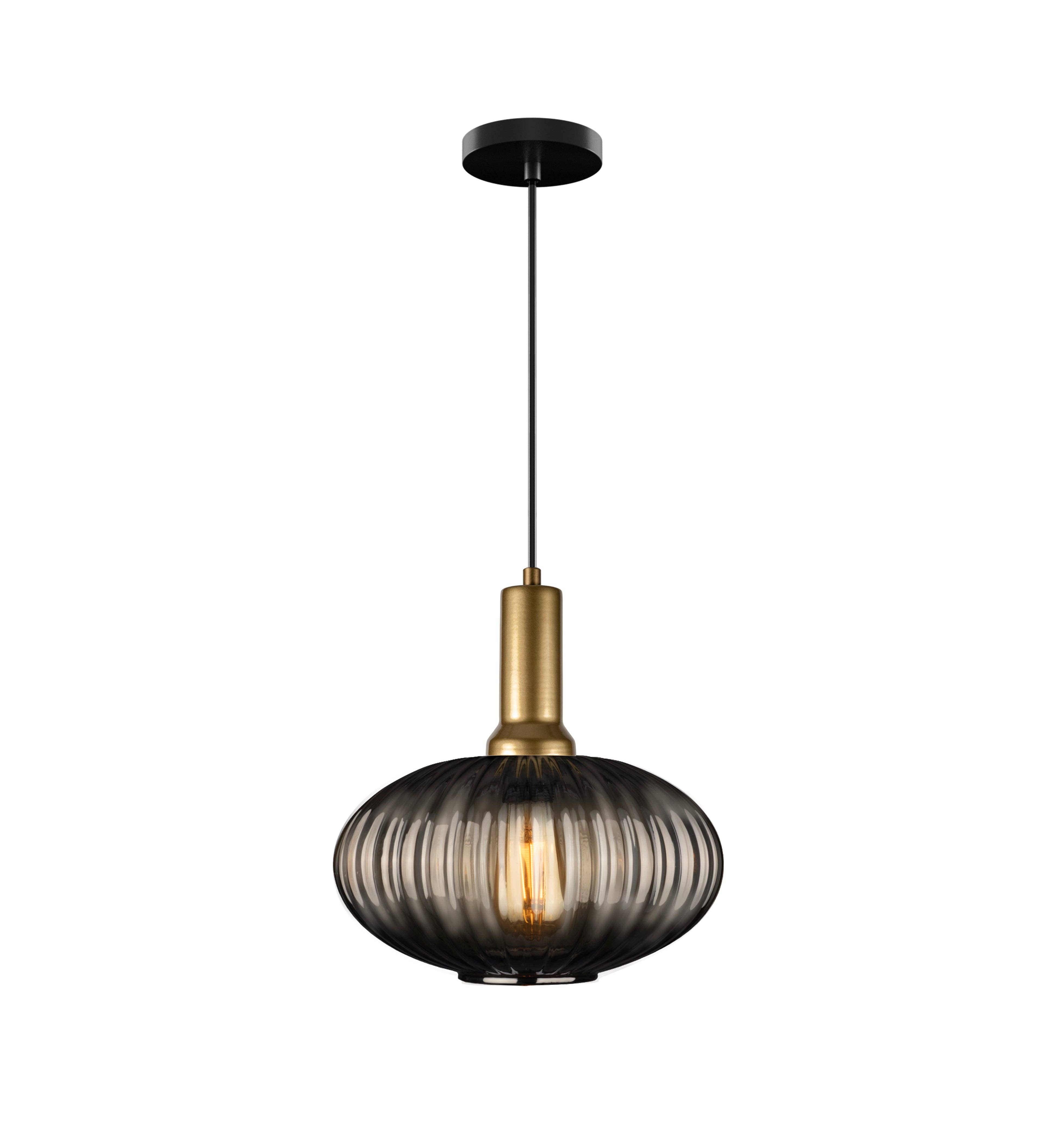 Eclipse Lighting - Wholesale Chandelier/Hanging Light - Smoke Gray Modern Glass Pendant Light, Custom Ribbed Glass Pendant Lighting, Multi Lighting for Stairwell Long Chandelier, Elegant Light16