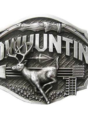 Bow Hunting Deer Belt Buckle 1474 for wholesale by SimpleNGreat