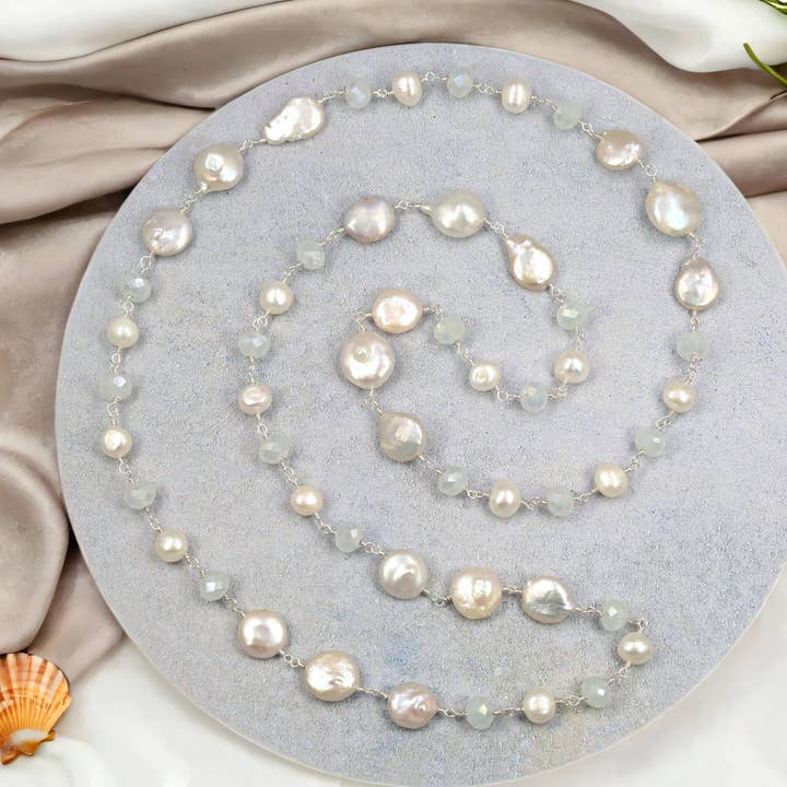 Collana con Perle e Cristalli Filo di Rame per la vendita all'ingrosso da parte di IST Jewelry