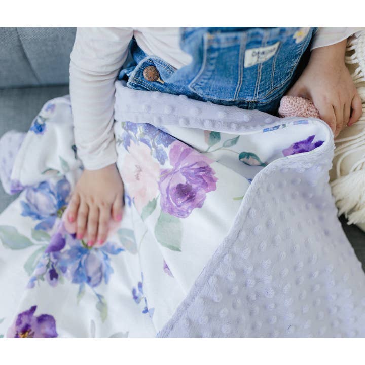 Honey Lemonade- Minky Baby Blankets and Gifts – wholesale Filtar – Barn och baby – Premium Baby & Småbarn filt - lila & rodna blommig2