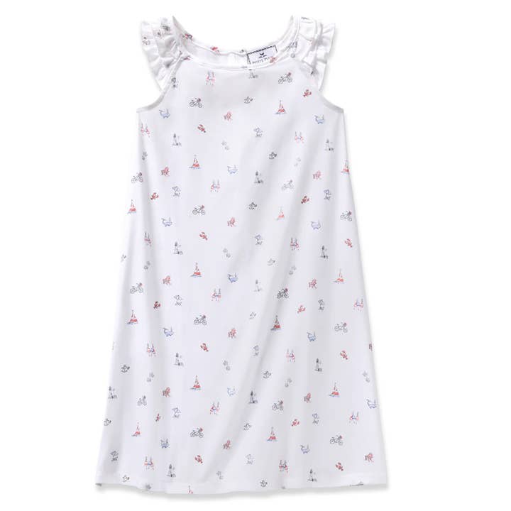 Girl's Twill Amelie Nightgown in Coastal Charms for wholesale by Tecomoabesos