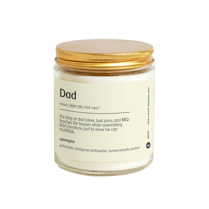 Wick n Word - Wholesale Jar/Filled Candle - Personalized Dad Gift Dad Definition Candle Gift For Dad Best Dad Father's Day Funny Surprise Gift Holiday Gift W0251