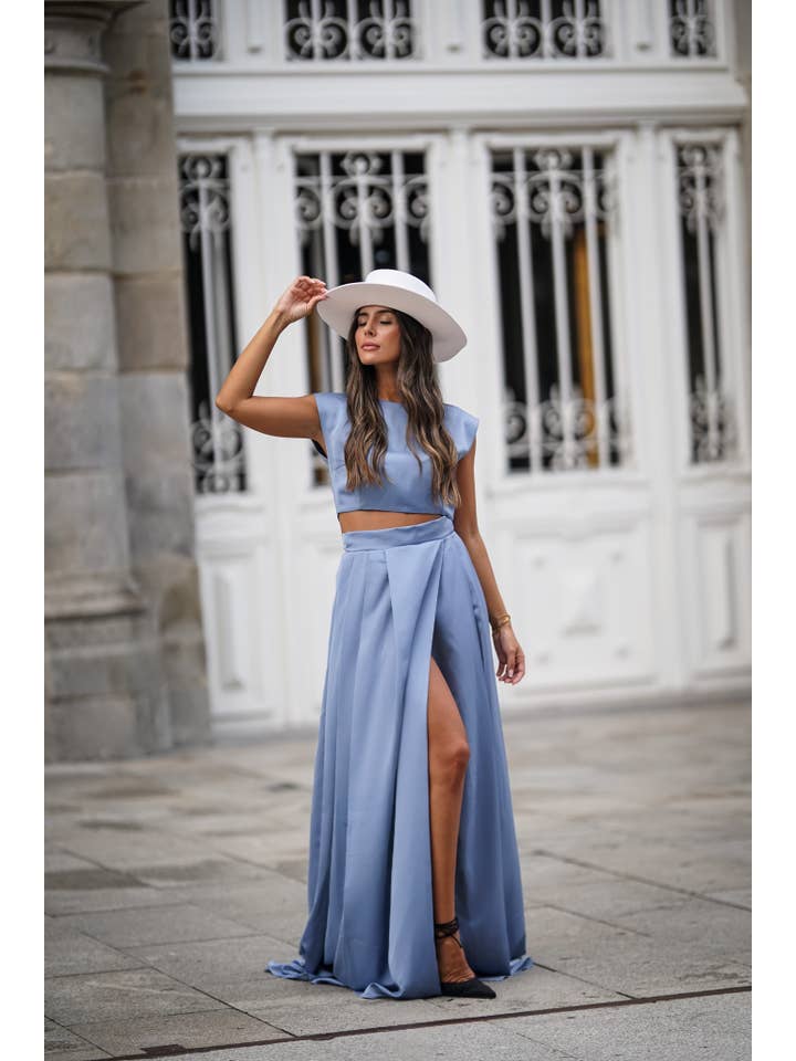 MAUÃŽ OFFICIAL Atelier - Wholesale Skirt - Women's - LONG BLUE SKIRT