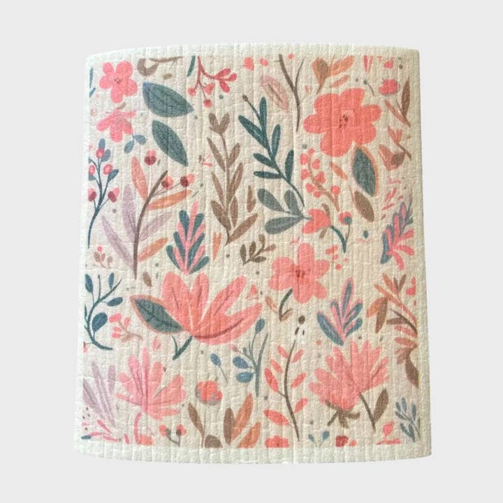 Pink Flower Towel | Kitchen Cloth | Swedish Dish Cloth for wholesale by Green Bee Tea Towels