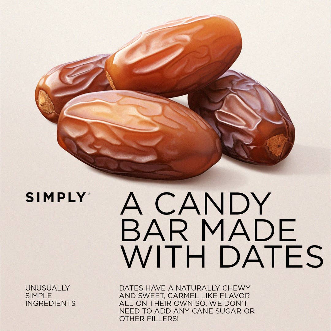 Simply Gum - Wholesale Chocolate Covered Sweets - Chocolate Date Bars - Salted Peanut (4.5 oz Bags) | 6 Pack1
