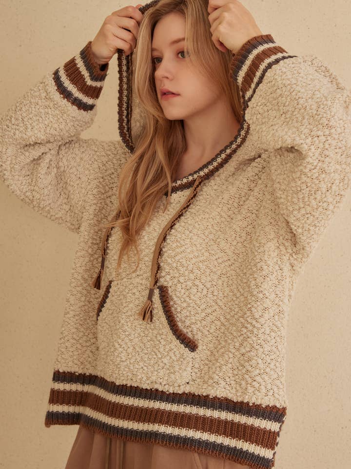Cozy Hooded Puff Sweater for wholesale by Mello.