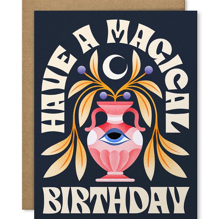 Julie Solvstrom Illustration - Wholesale Birthday Card - Magical Birthday Greeting Card | Moon Card | Magic1