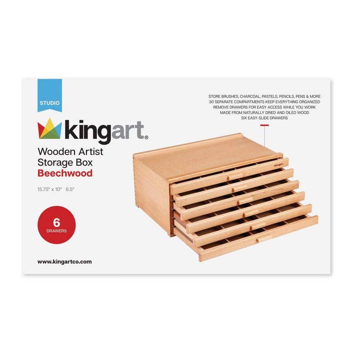 KINGART – wholesale Drawer organiser – Wood 6-Drawer Storage Box7