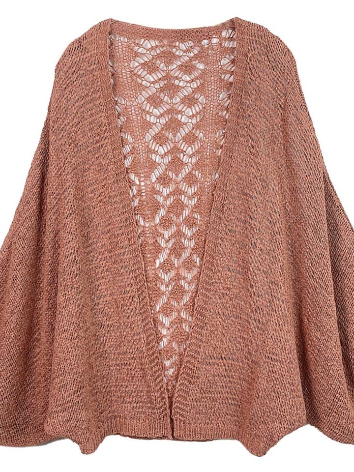 MiMi Wholesale - Wholesale Cardigan - Women's - CLC410058 Mila Lace Back Crochet Cardigan/Kimono